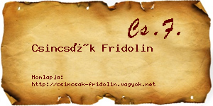 Csincsák Fridolin névjegykártya